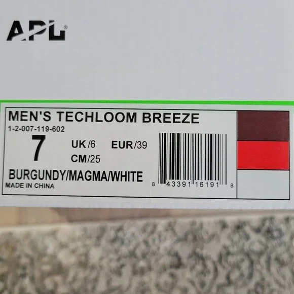 NEW APL TechLoom Breeze Burgundy/Magma/White Men 7